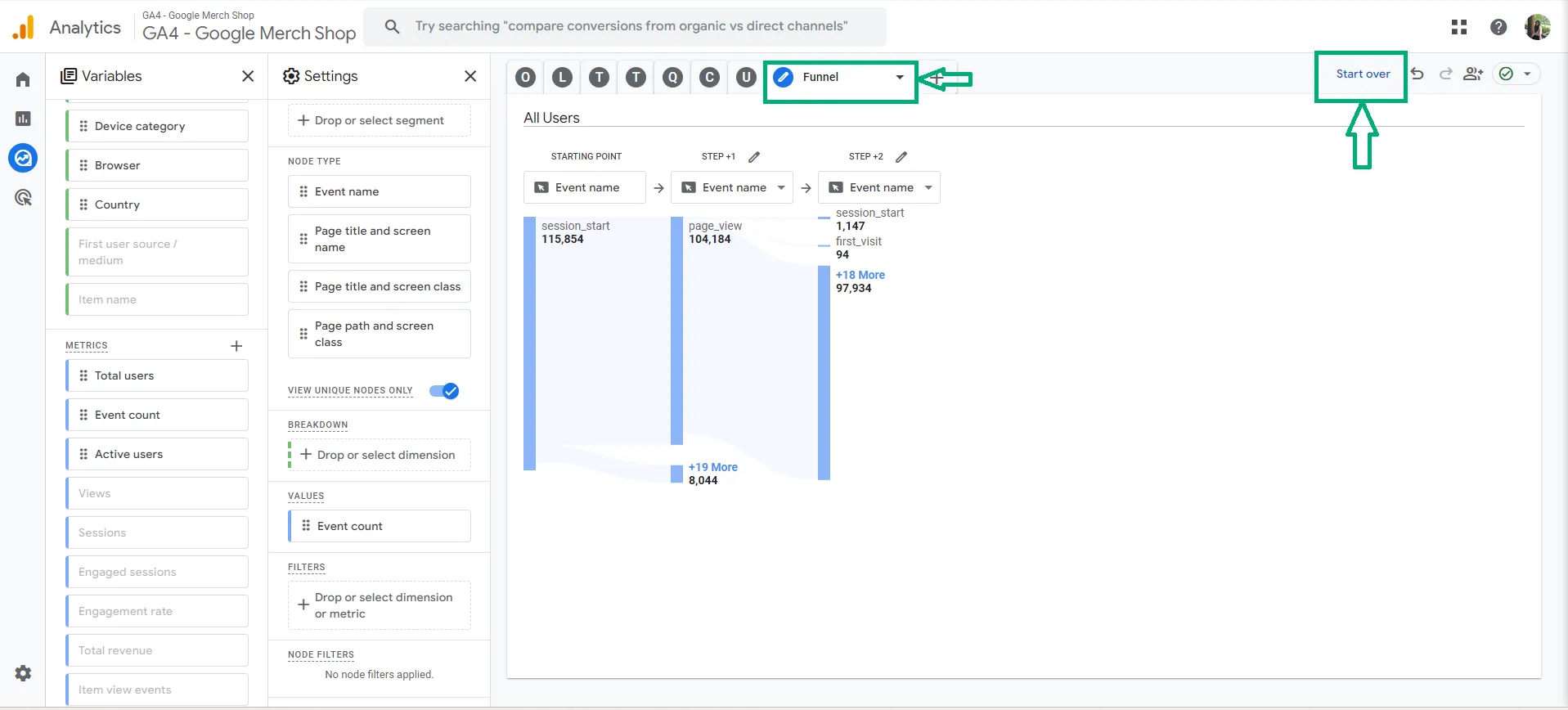 Báo cáo SEO trong GA4 - Phễu