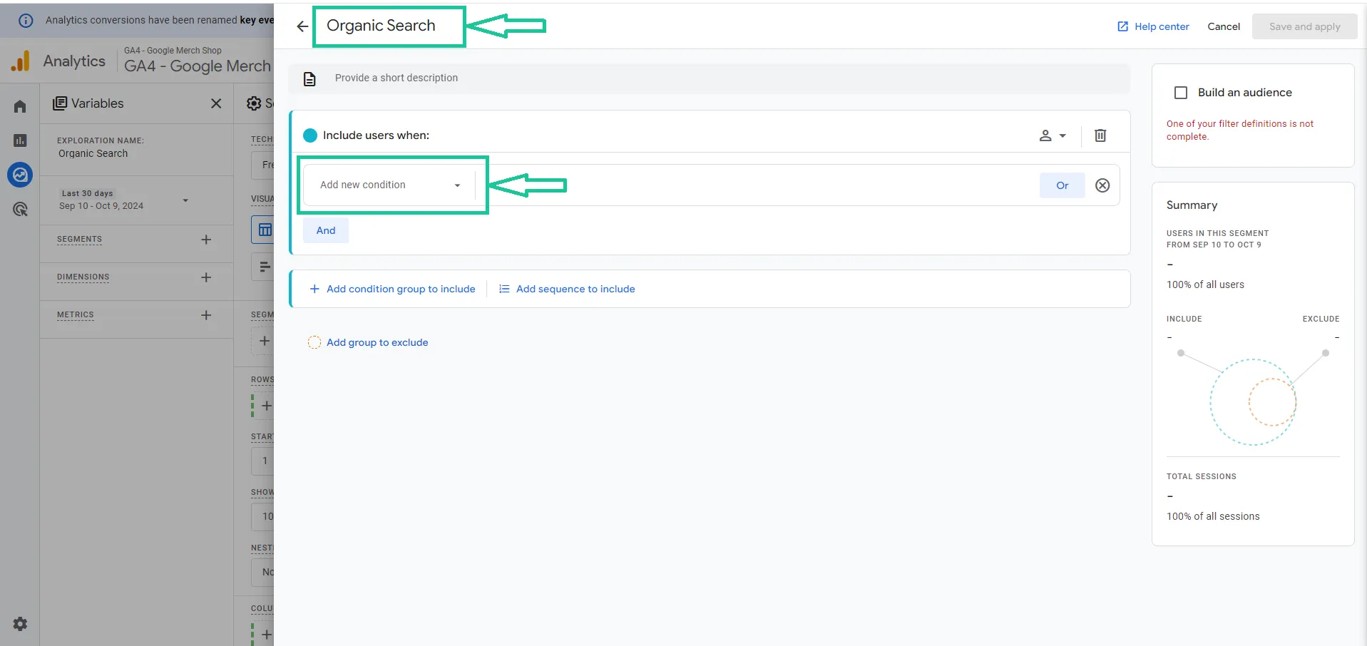 Báo cáo SEO trong GA4 - Organic Search Overview