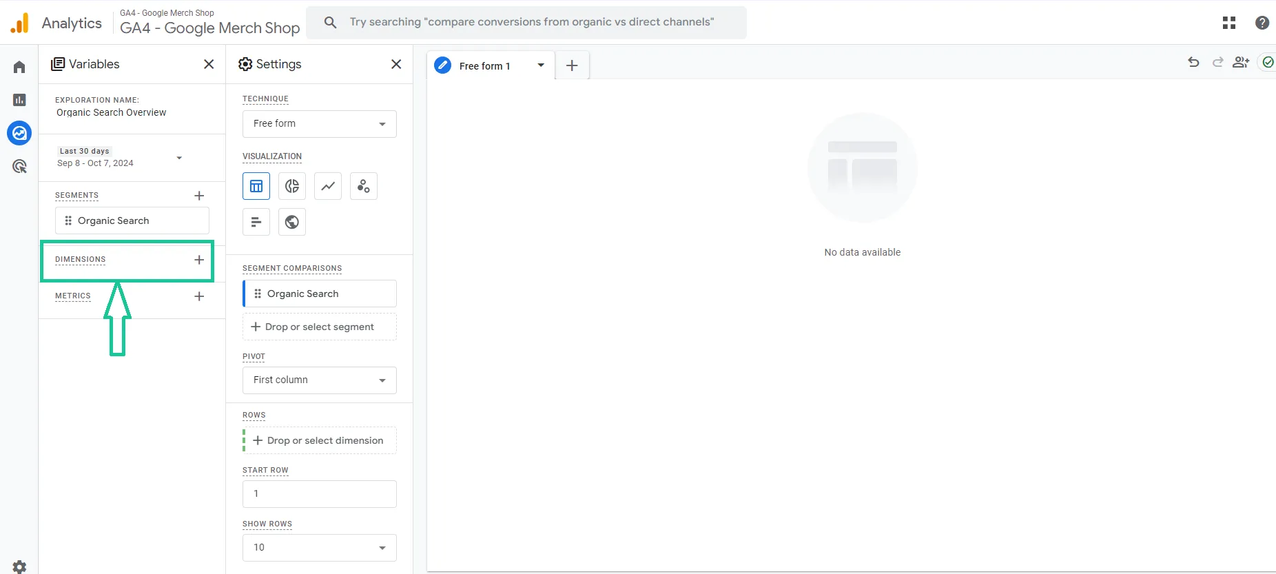 Báo cáo SEO trong GA4 - Organic Search Overview